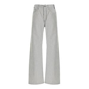 Nili Lotan 'Mitchell' Blue Cotton Rigid Low-Rise Wide-Leg Denim Jean Size 26